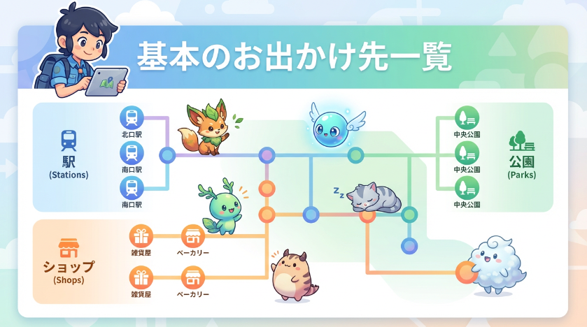 基本のお出かけ先一覧