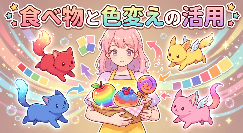 食べ物と色変えの活用