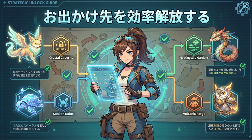 お出かけ先を効率解放する