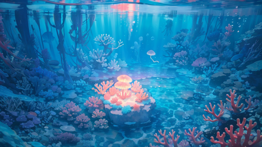 Blue Waterフィールドとみず属性キャラクターの世界