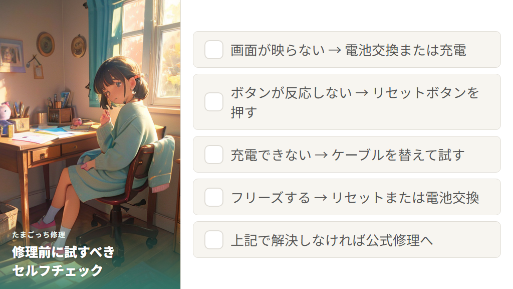 修理前に自分でできる電池交換やリセットのチェック
