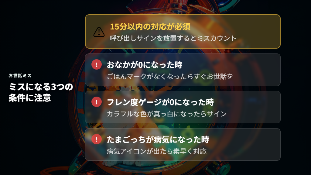 お世話ミスが進化先を決める仕組みと注意点