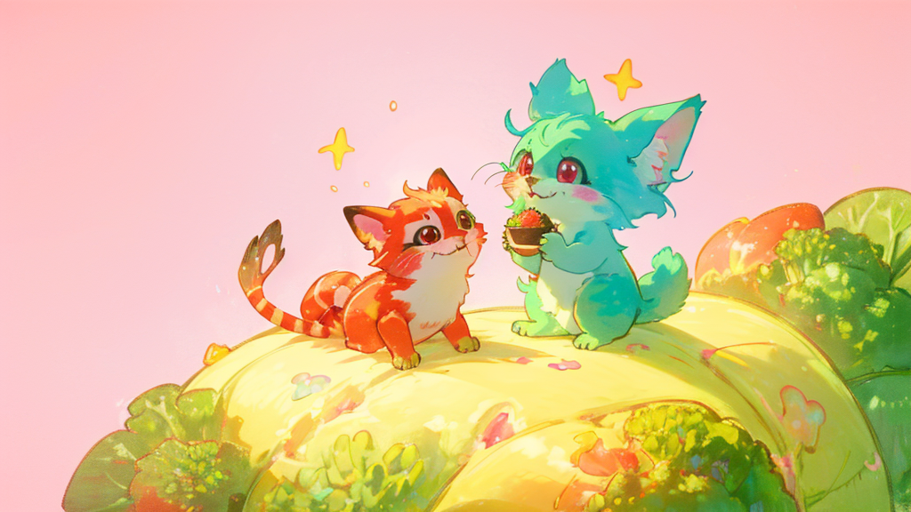 キッズ期で食べ物マークをつけてヤング期の進化先を決める