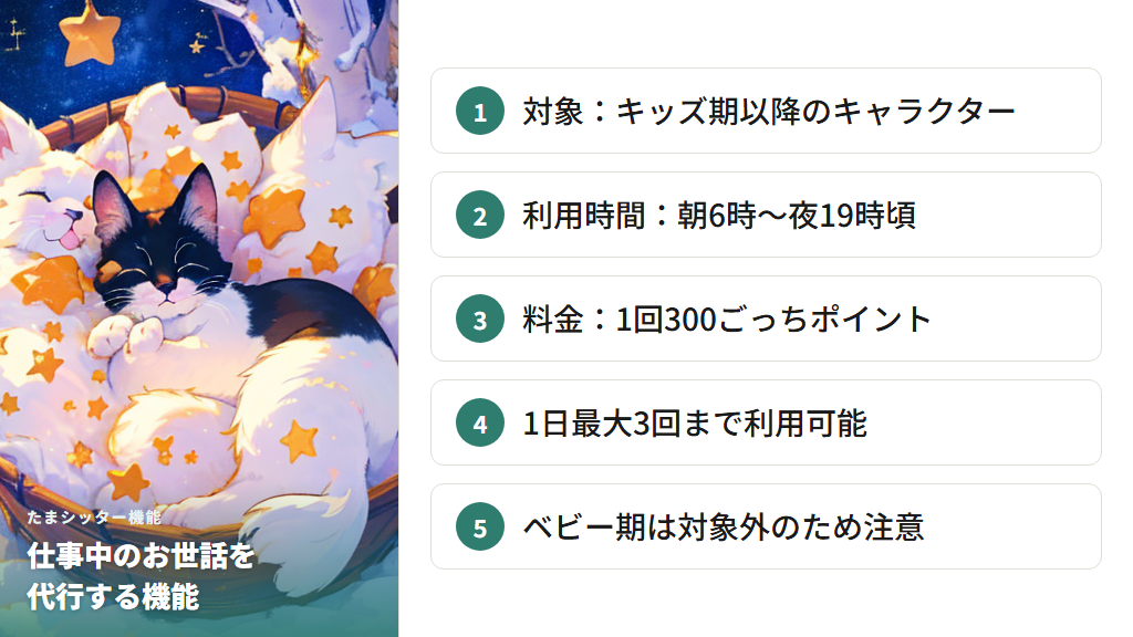 たまシッターとは?基本機能と使い方