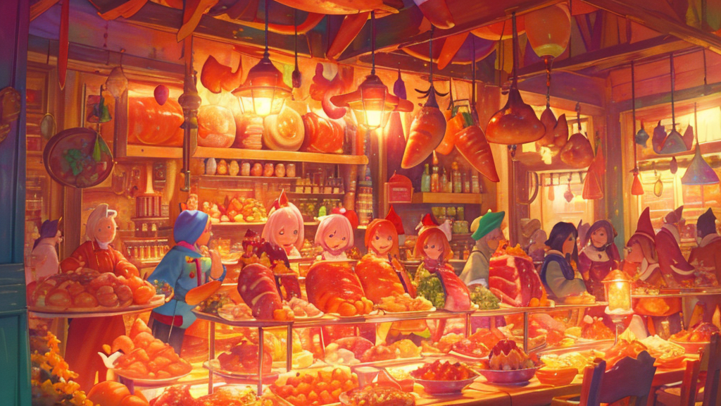 キッズ期の成長時間と食べ物マークによる進化分岐