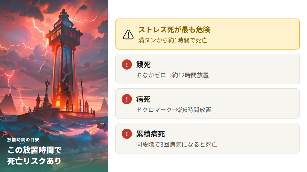 たまごっちが死ぬ原因と放置時間の目安