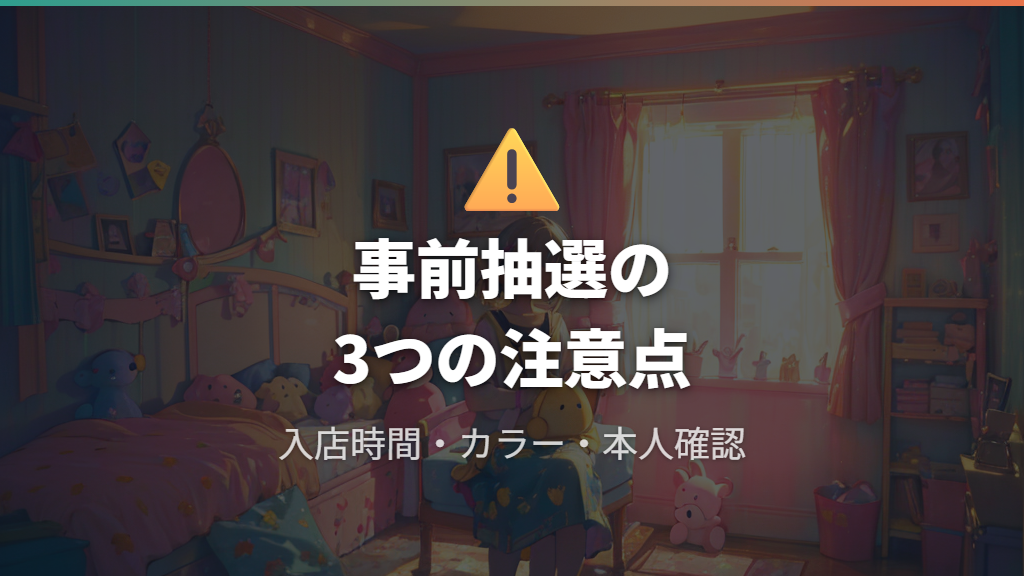 事前抽選で知っておきたい3つの注意点