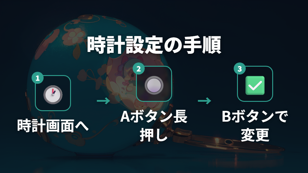 初代たまごっちの時計設定と就寝時間の調整方法