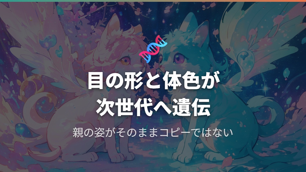 目の形と体色が組み合わさる遺伝の仕組み