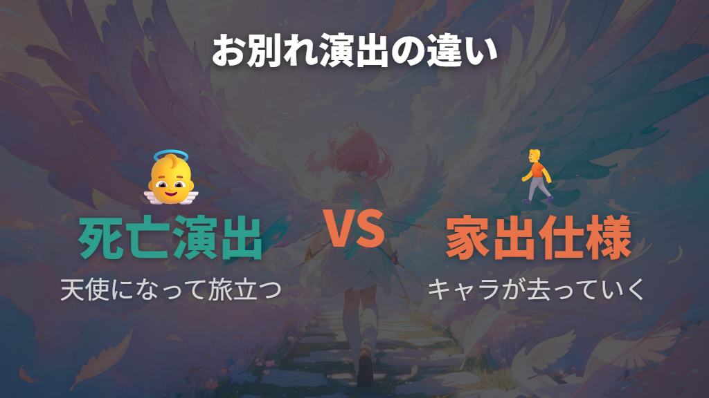 死亡演出と家出仕様の違い