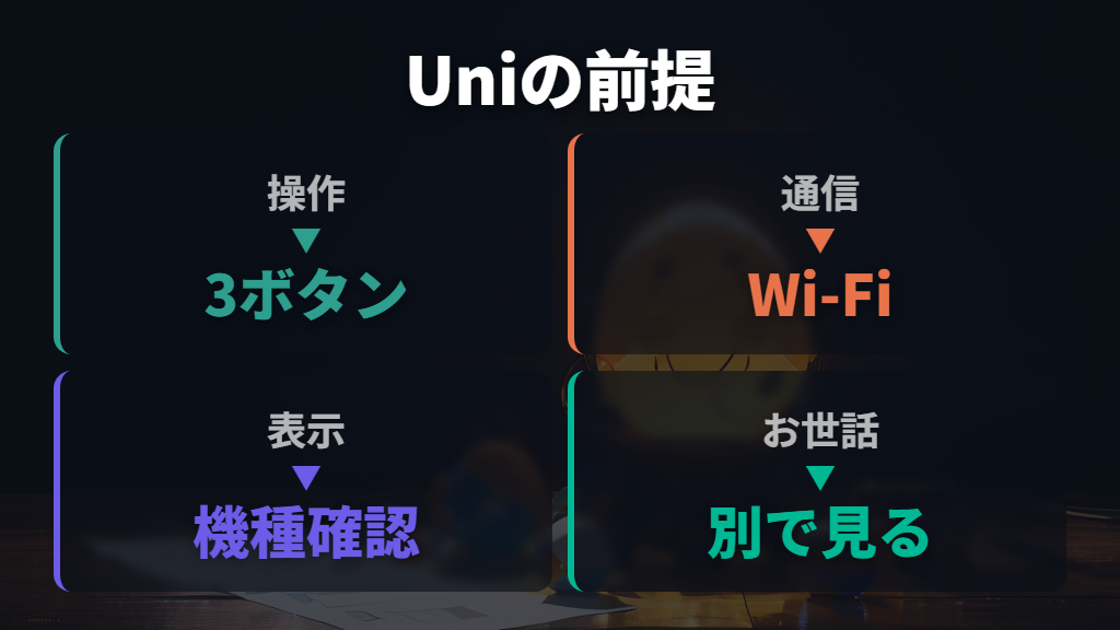たまごっちユニの場合はボタン操作とWi-Fi対応の違いを押さえる