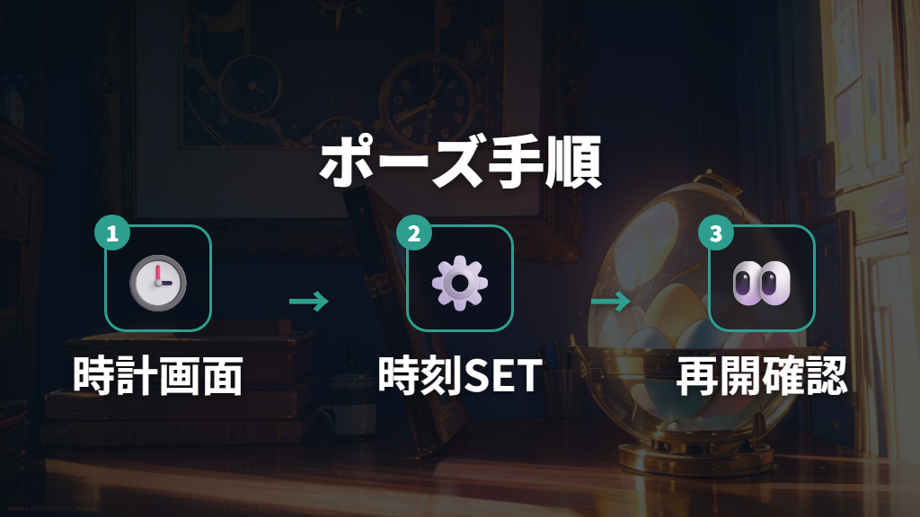 放置したい時の一時停止方法を手順で押さえる