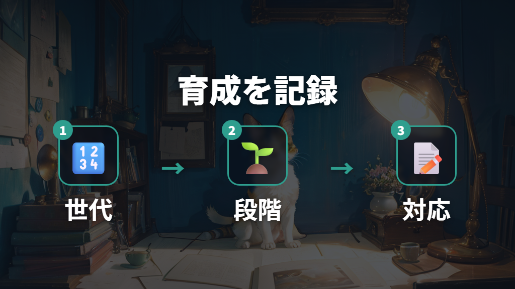 メガっちになる育成条件は記録して再現性を見る