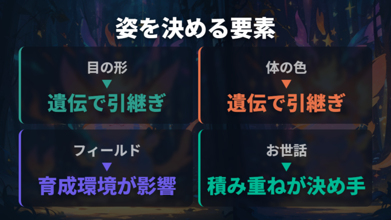 育成環境と遺伝要素が最終的な姿を決める