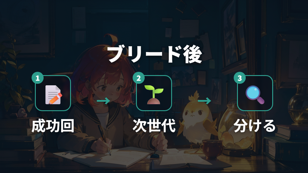 お世話ミスと育成のコツはブリード後まで考える