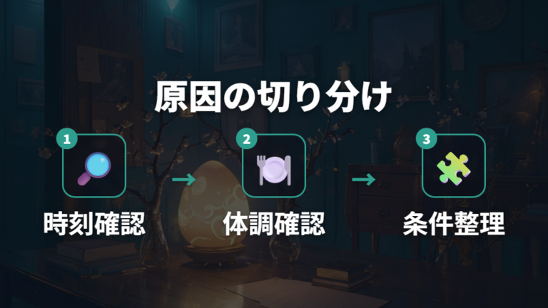 進化しない主な原因の切り分けを先に行う