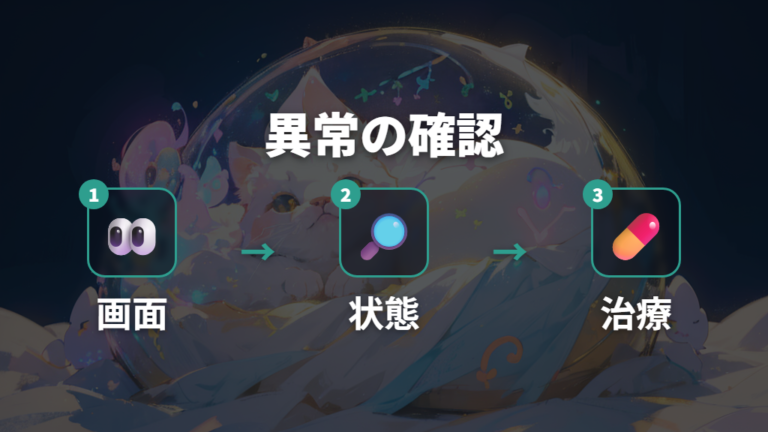 異常表示やお世話不足のサインはたまさいぼーまで見る
