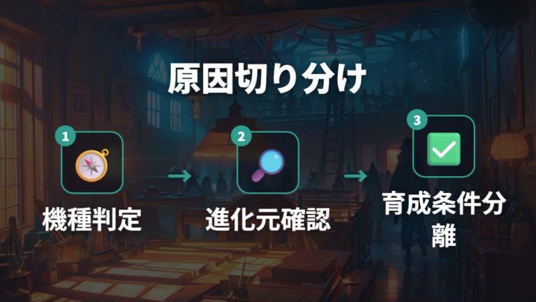 おやじっちにならない原因は機種違いから切り分ける