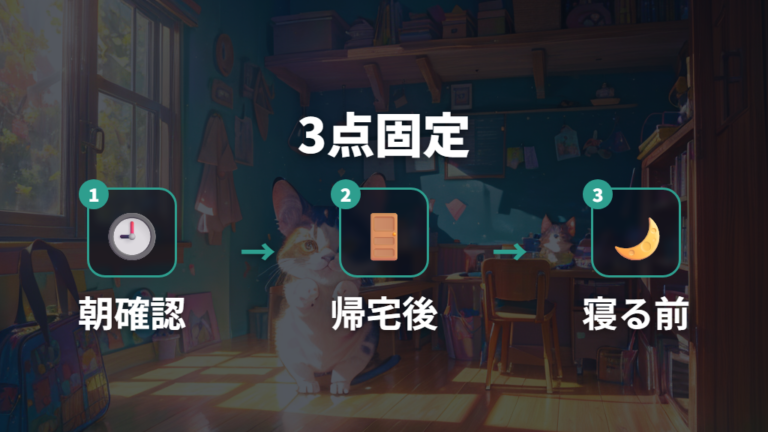 学校や仕事中に放置するコツは朝と帰宅後を固定する