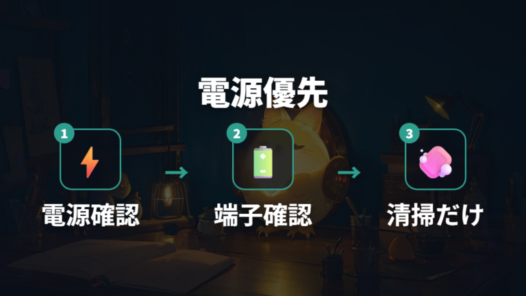 ボタンが効かない時の確認手順は電源から始める