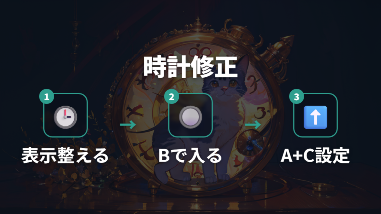 時計設定を直すだけの方法はBボタンから始める