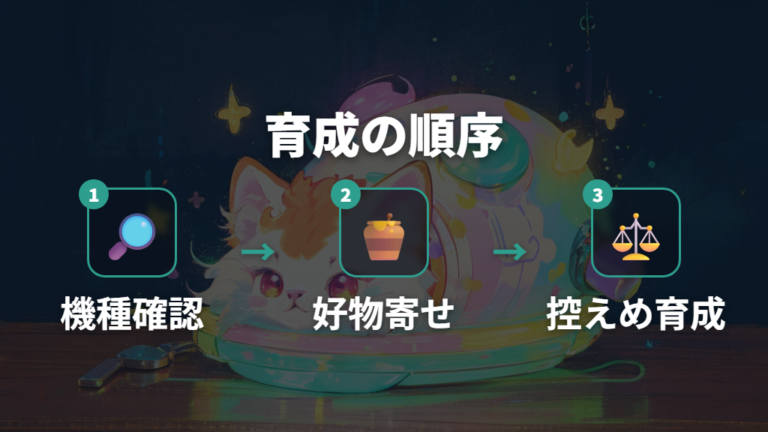 進化に必要なお世話条件は好物と控えめ管理を分ける