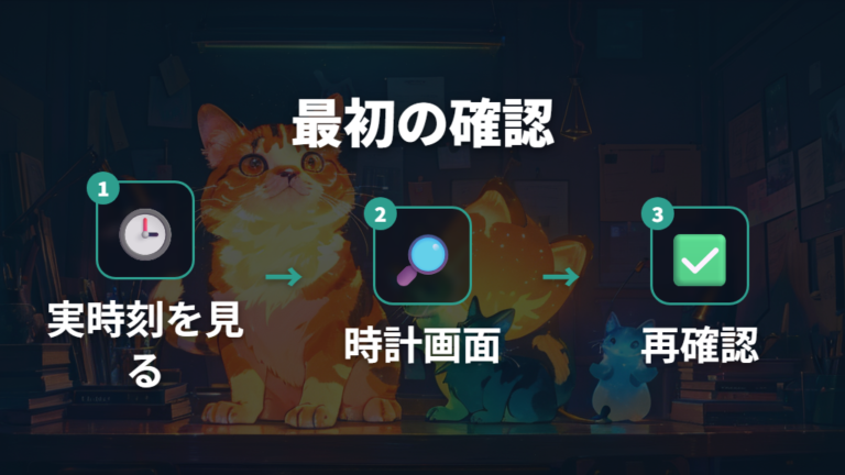 寝ないときの時計設定確認は最初に見るポイント