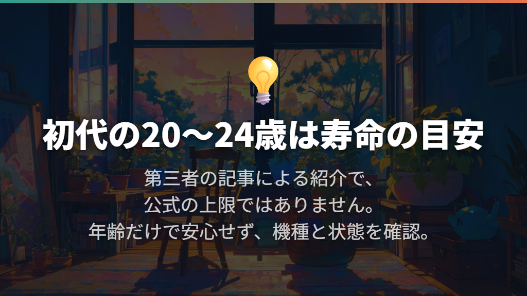 初代の「20〜24歳」は公式の上限ではなく目安