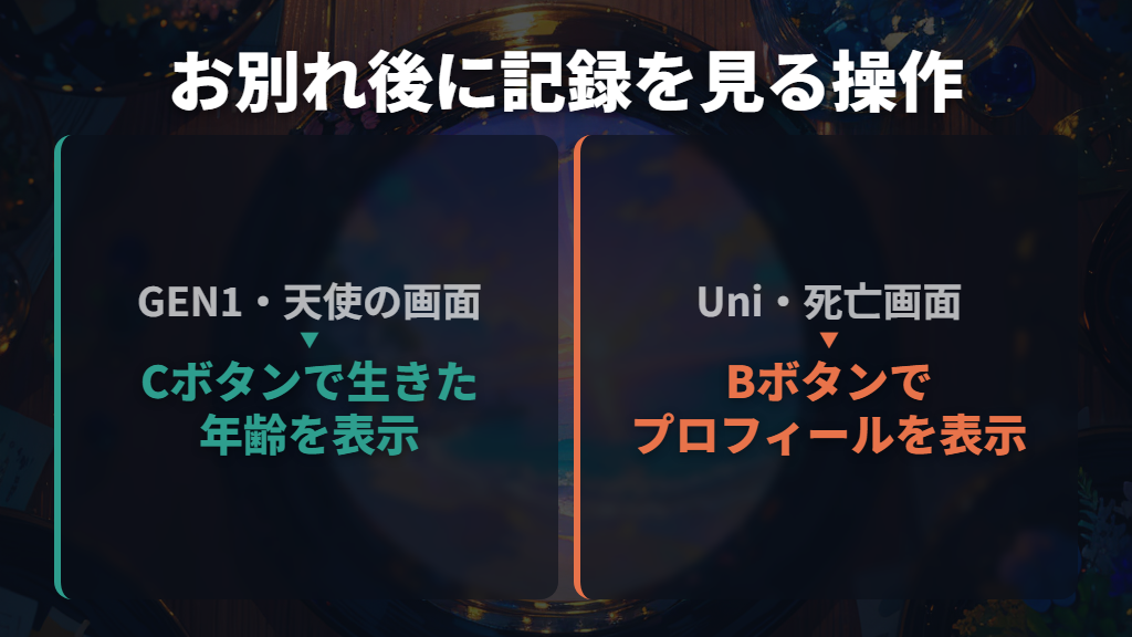 死んでしまった後は、記録を見てから次のたまごへ