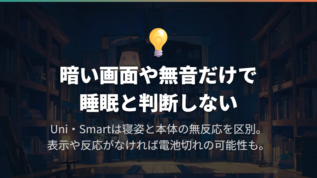 画面が暗い・音がしない場合は睡眠と分けて判断する